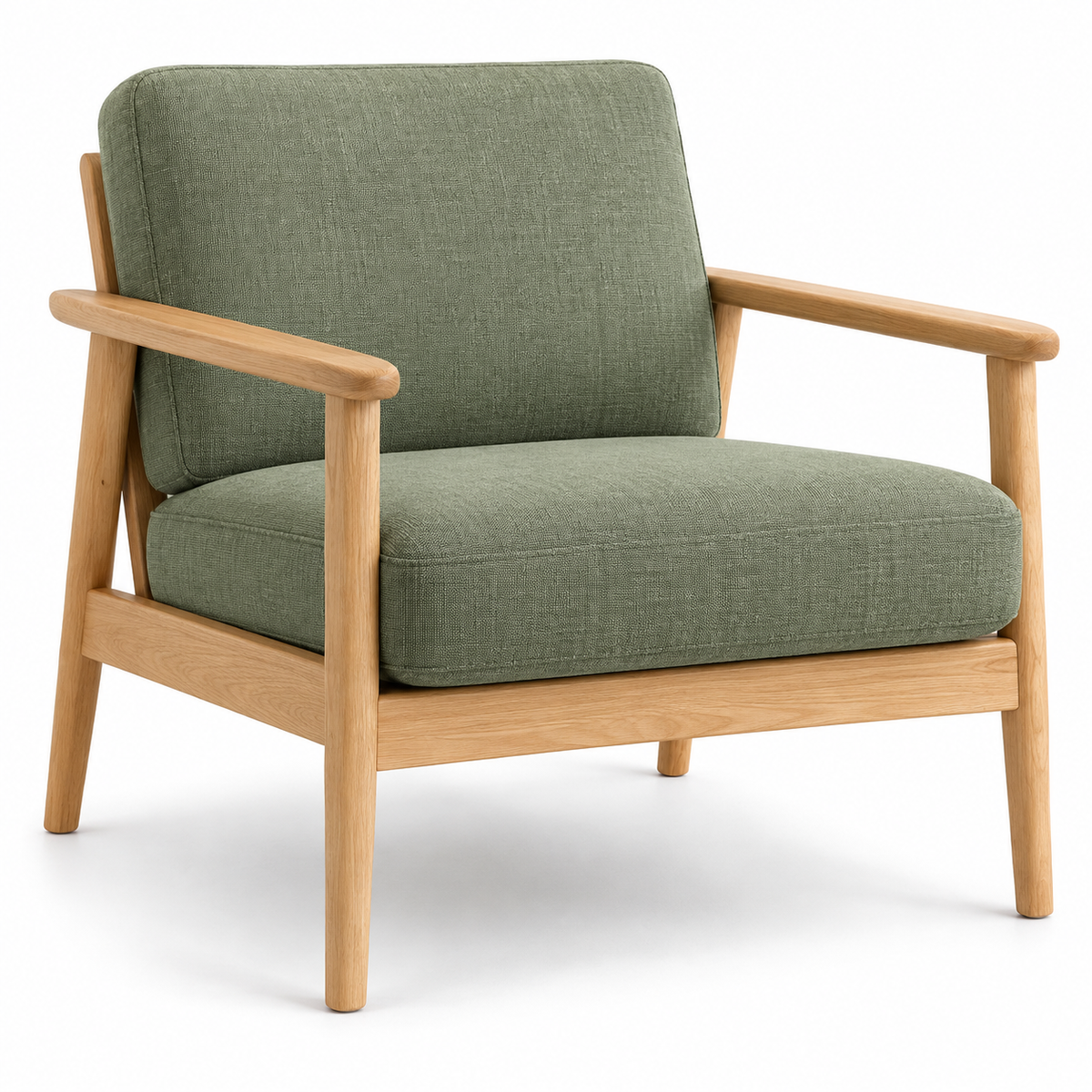 Sage Upholstered Wood-Frame Accent Chair