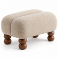 Segmented Saddle Upholstered Footstool