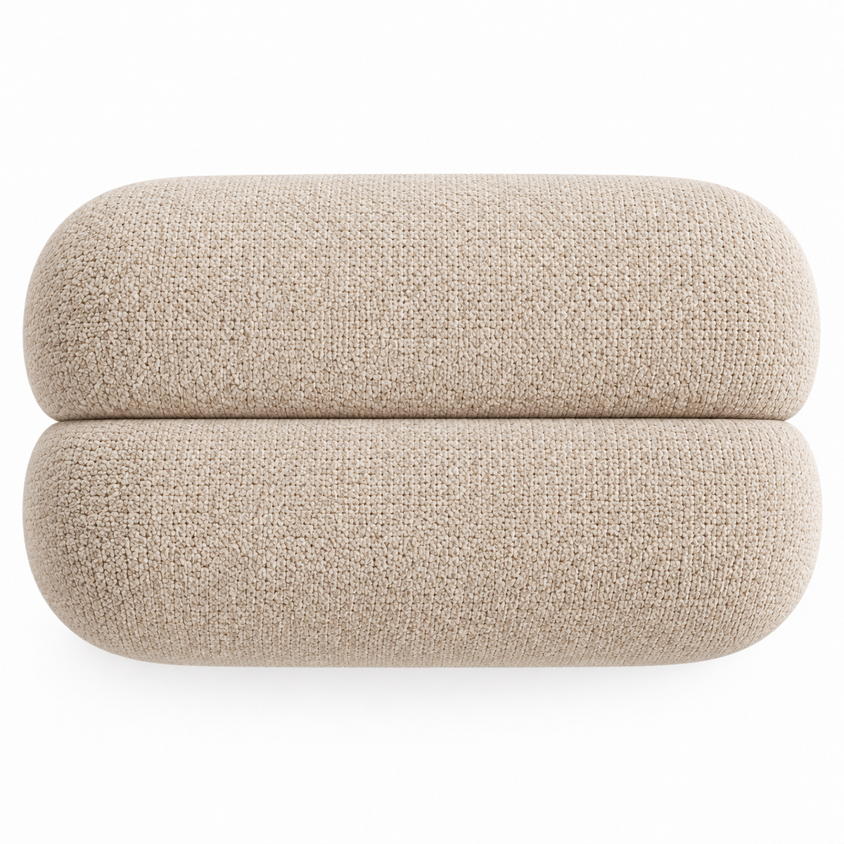 Segmented Saddle Upholstered Footstool