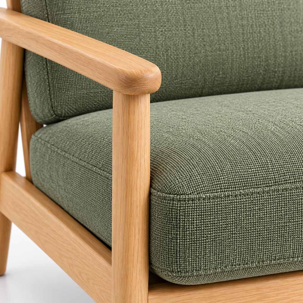 Sage Upholstered Wood-Frame Accent Chair