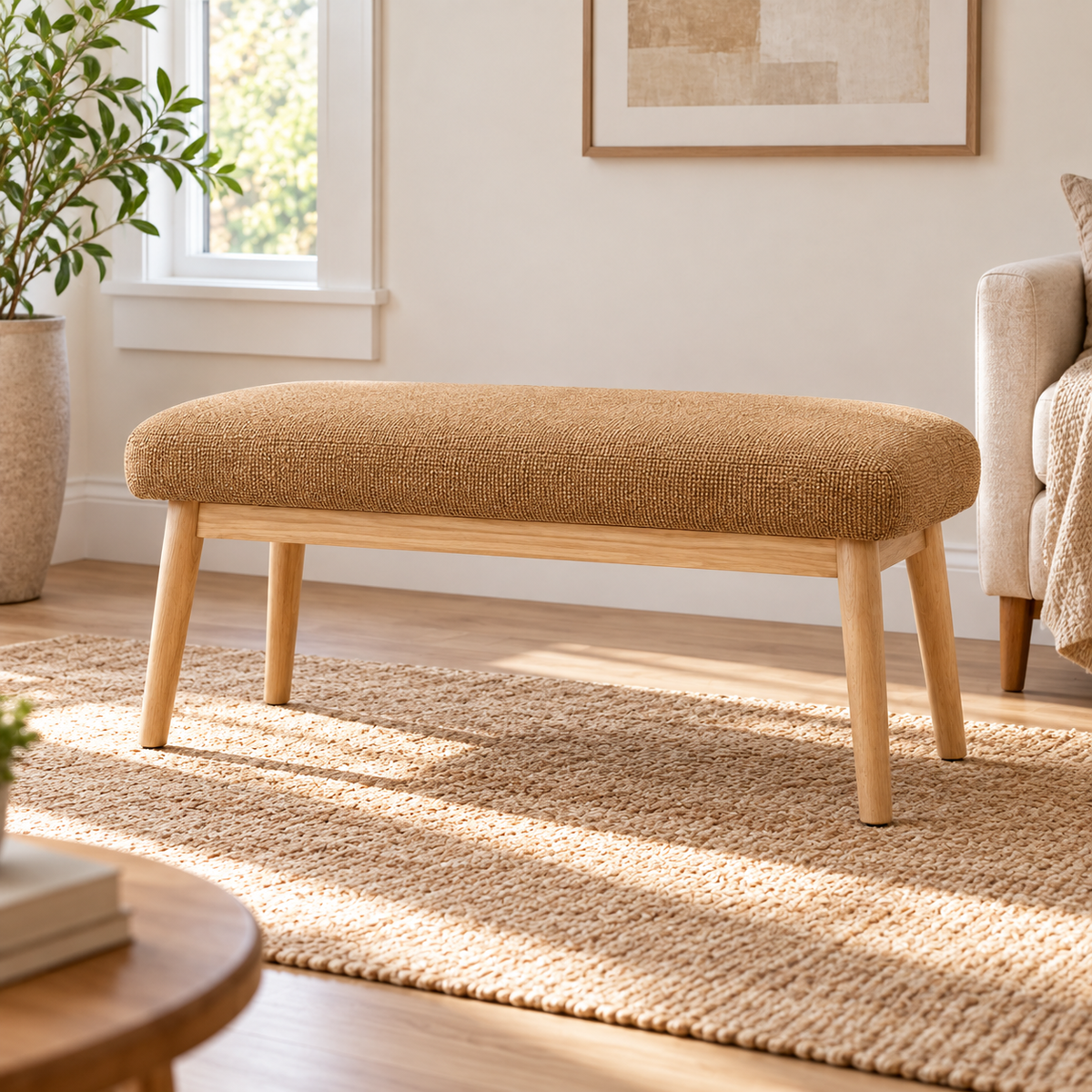 Compact Upholstered Entryway Bench