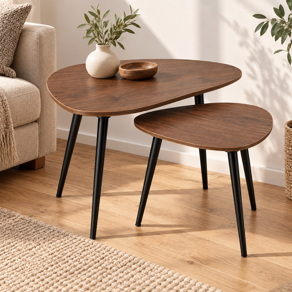 Two-Piece Pebble Nesting Table Set