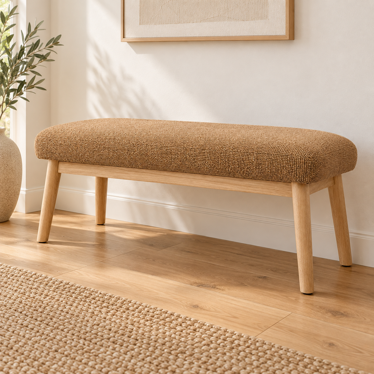 Compact Upholstered Entryway Bench